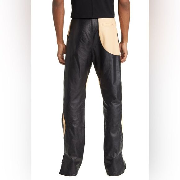 Head of State Black Genuine Leather Motorcycle lyabo Pants 34 - Picture 8 of 16